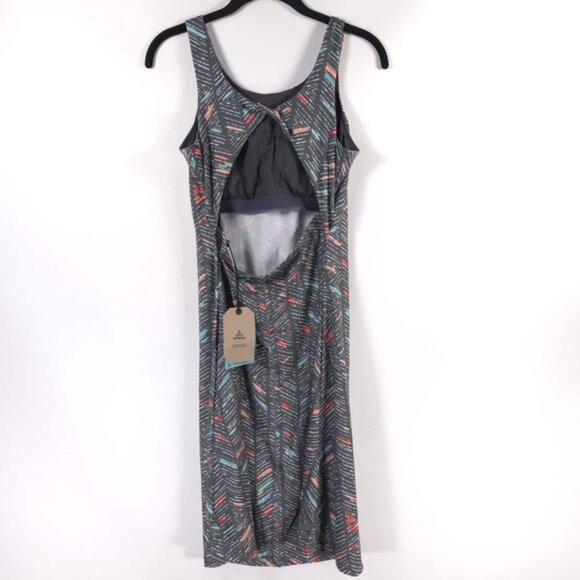 NWT PrAna Skypath Chalkboard Sketch Open Back Shelf Bra Dress MEDIUM - Picture 5 of 13